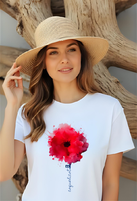 tshirt margouilla femme leger coton bio coquelicot