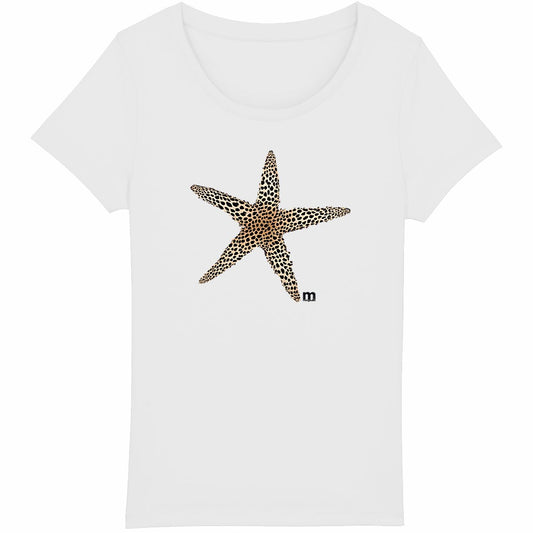 T-shirt Femme Léger 100% Coton Bio étoile léopard