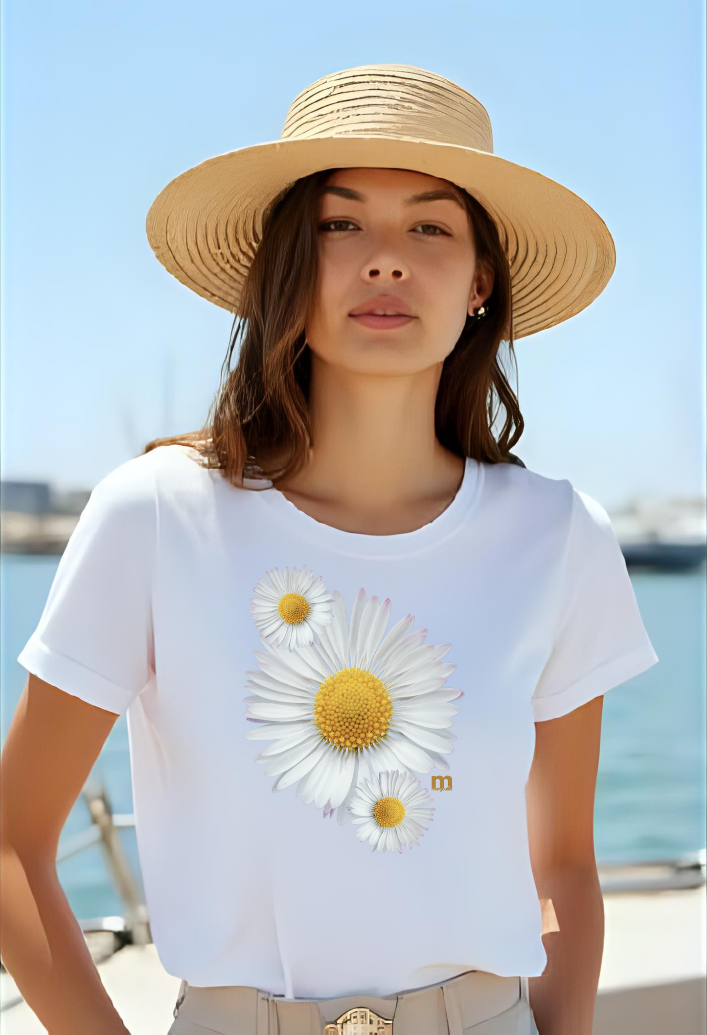 tshirt margouilla femme leger coton bio paquerettes 