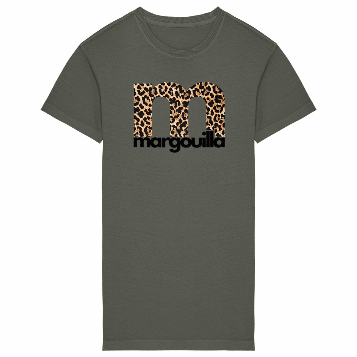 Robe T-shirt Vintage Femme 100% Coton Bio Léopard